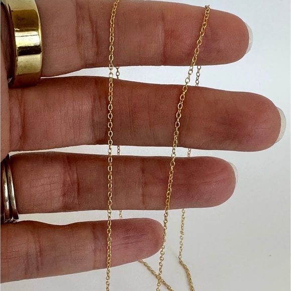 14k Gold Vermeil Round Link Gold Chain Necklace - Picture 6 of 8